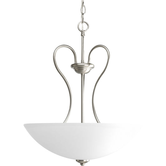 Heart Three Light Pendant in Brushed Nickel