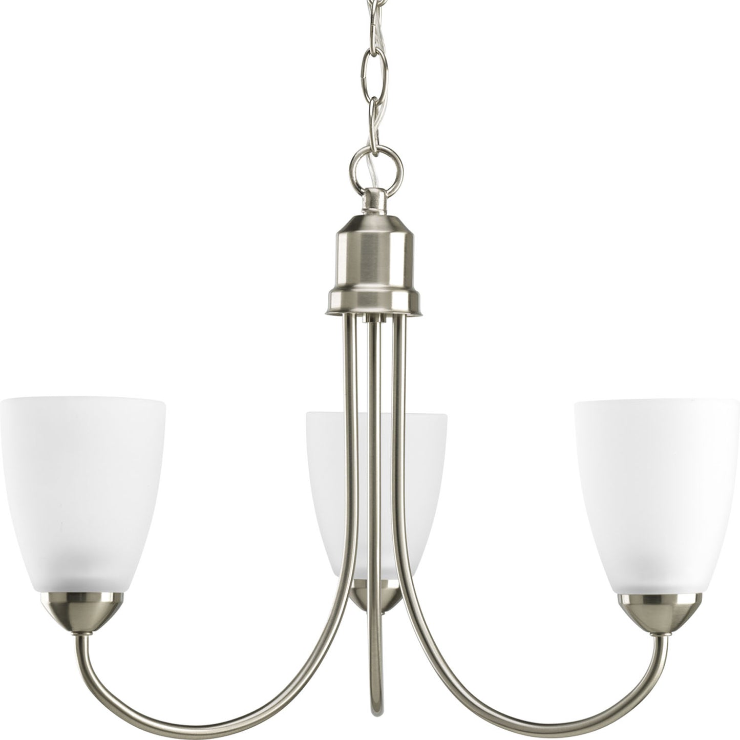 Gather Three Light Chandelier in Brushed Nickel