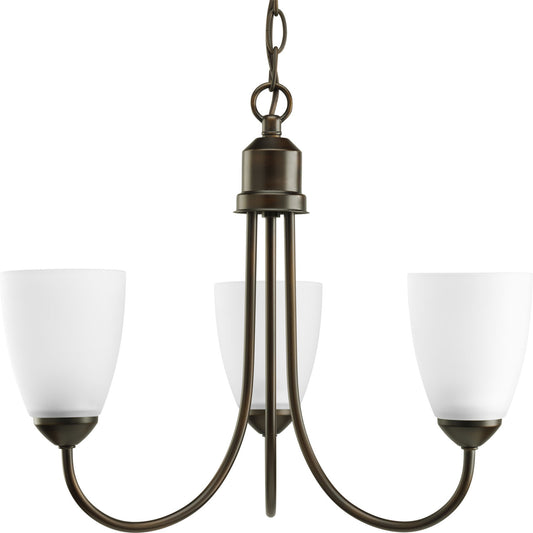 Gather Three Light Chandelier in Antique Bronze