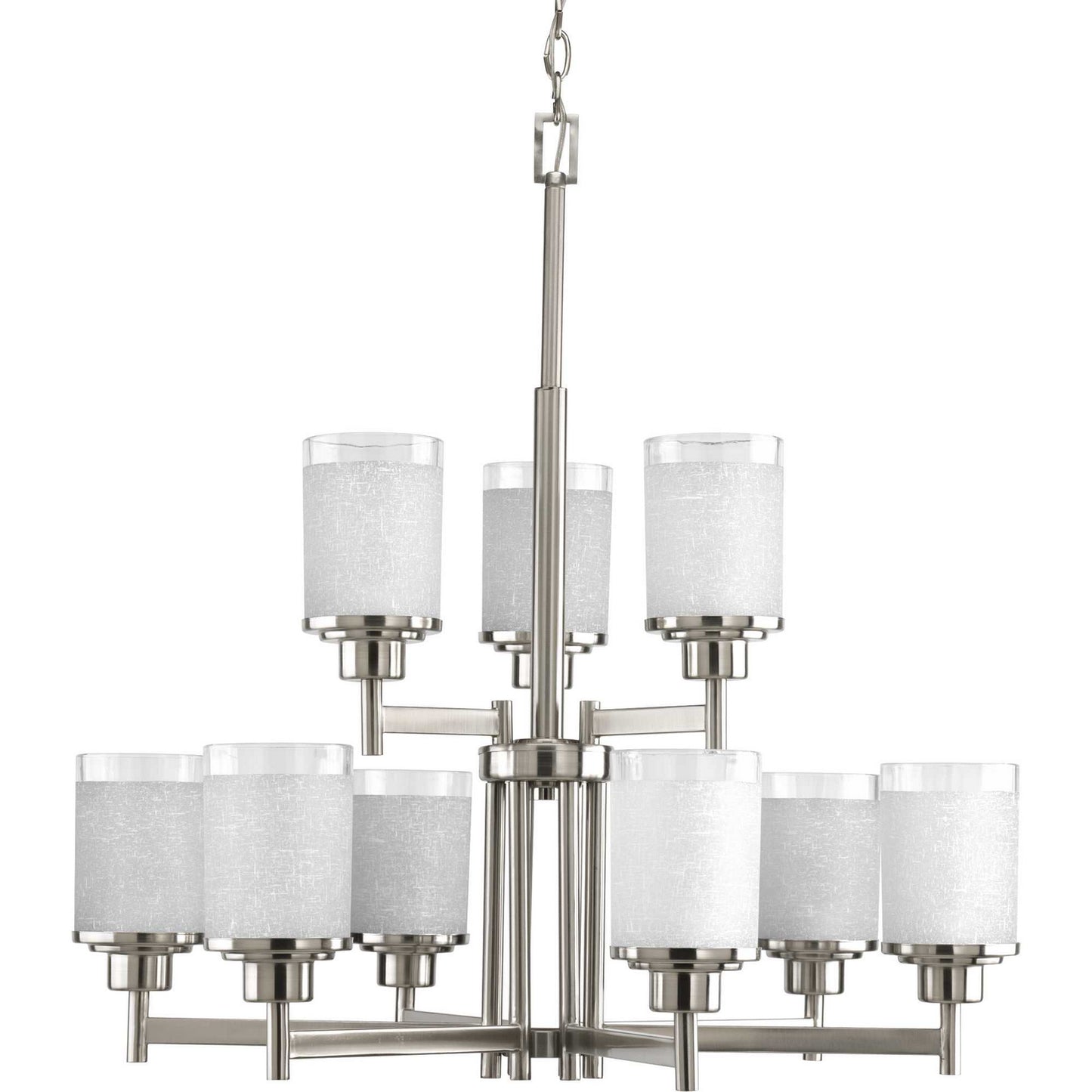 Alexa Nine Light Chandelier in Brushed Nickel