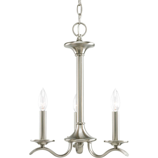Inspire Three Light Chandelier in Brushed Nickel