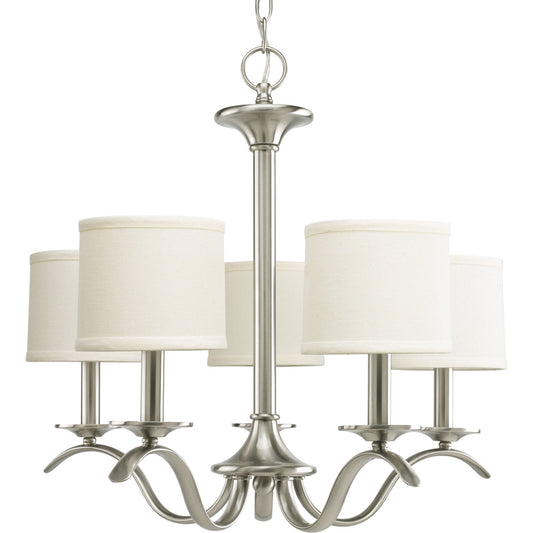 Inspire Five Light Chandelier in Brushed Nickel