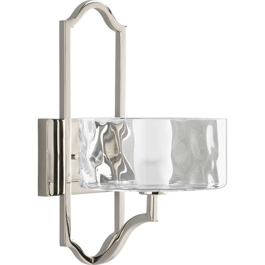 Caress One Light Wall Sconce in Polished Nickel
