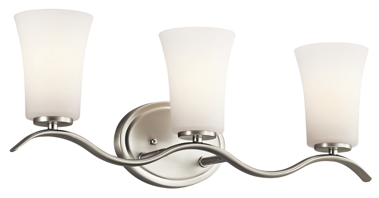 Armida Three Light Bath in Brushed Nickel