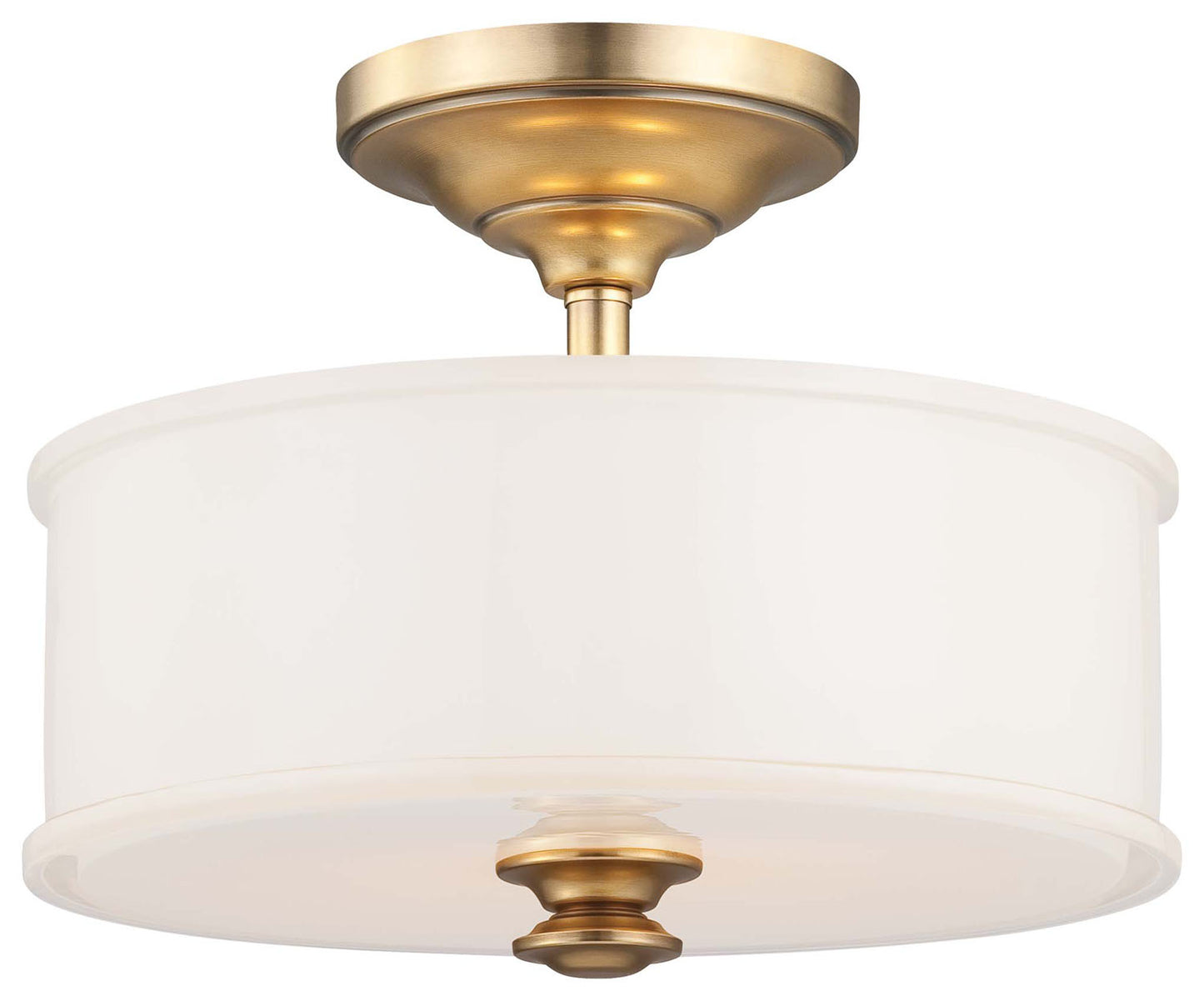 Harbour Point Two Light Semi Flush Mount in Liberty Gold
