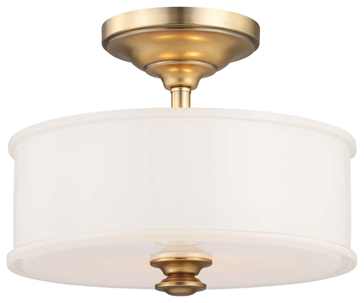 Harbour Point Two Light Semi Flush Mount in Liberty Gold
