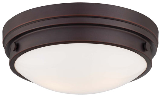 Two Light Flush Mount in Lathan Bronze
