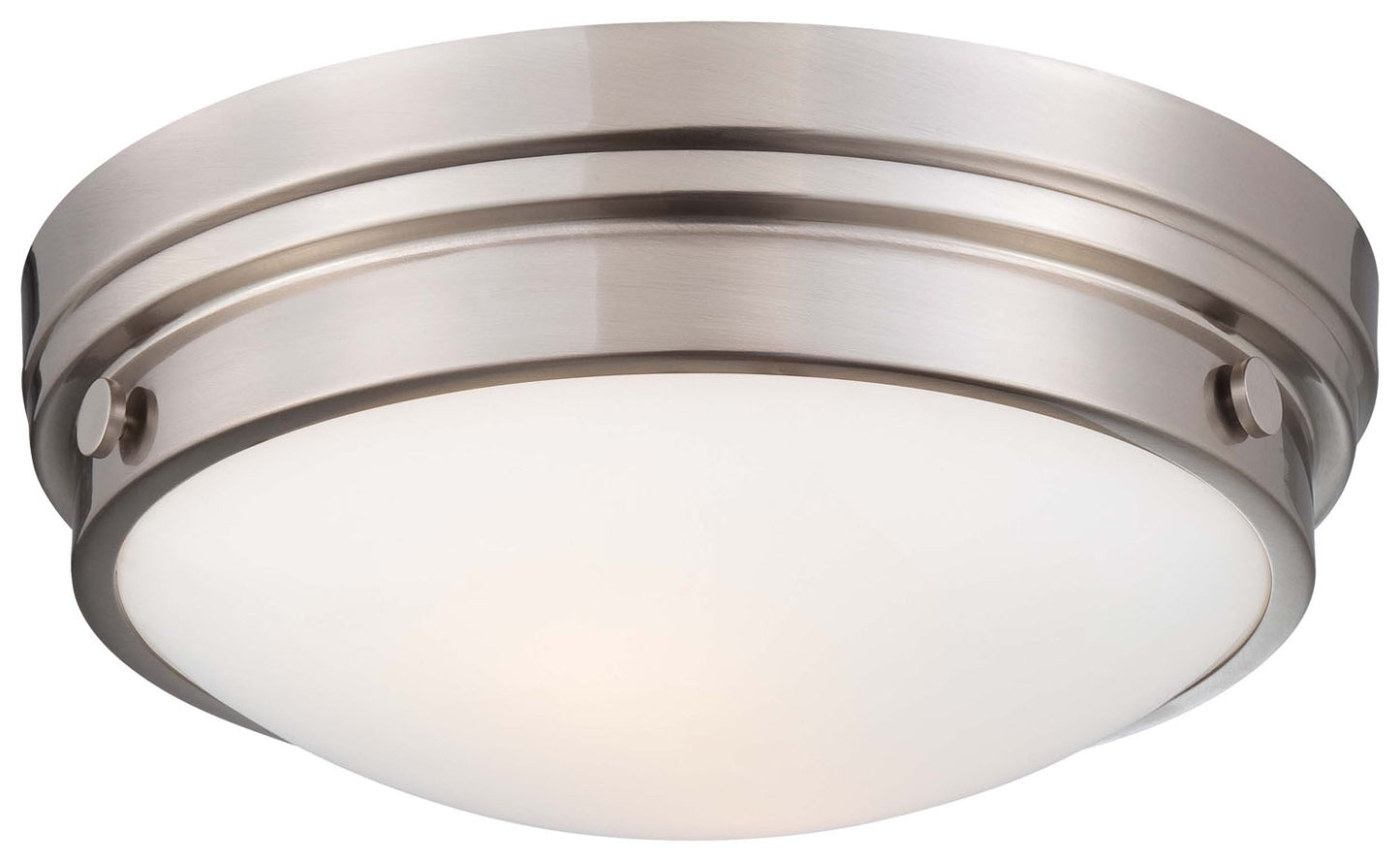 Two Light Flush Mount in Brushed Nickel