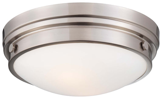 Two Light Flush Mount in Brushed Nickel