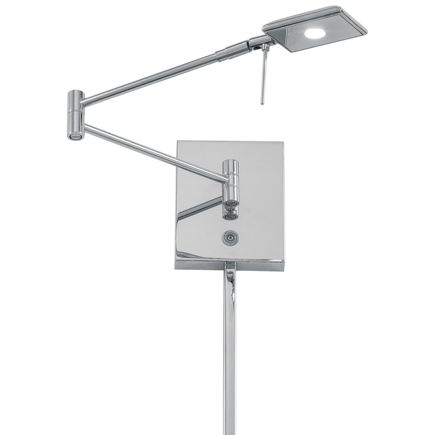 George's Reading Room LED Swing Arm Wall Lamp in Chrome