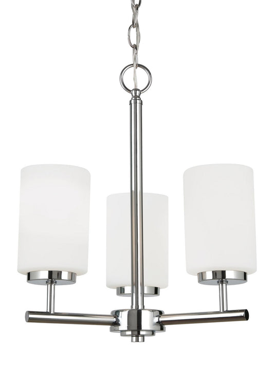 Oslo Three Light Chandelier in Chrome