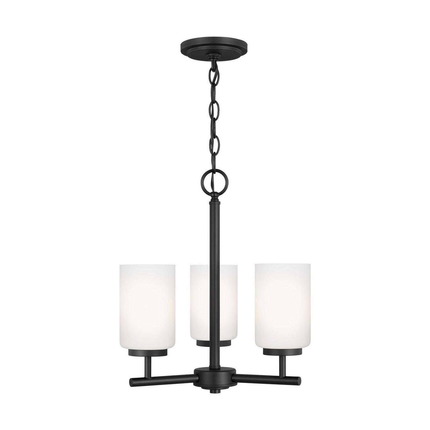 Oslo Three Light Chandelier in Midnight Black