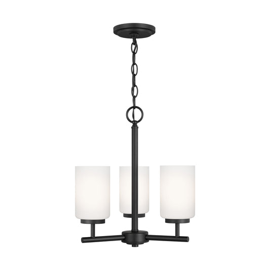 Oslo Three Light Chandelier in Midnight Black