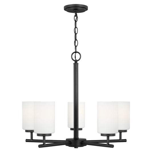 Oslo Five Light Chandelier in Midnight Black