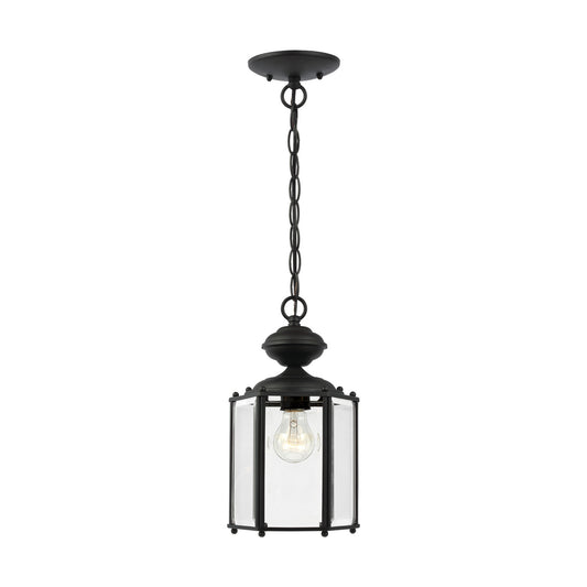 Classico One Light Outdoor Semi-Flush Convertible Pendant in Black