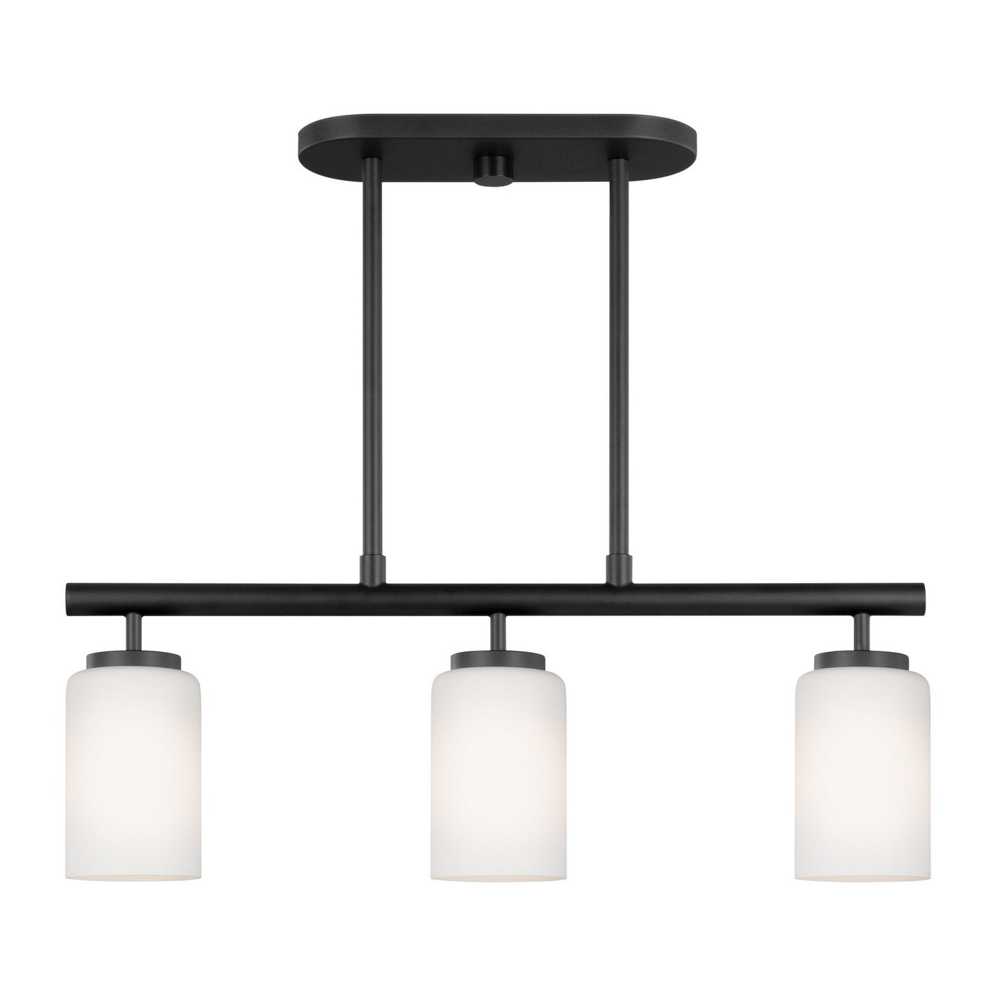 Oslo Three Light Island Pendant in Midnight Black