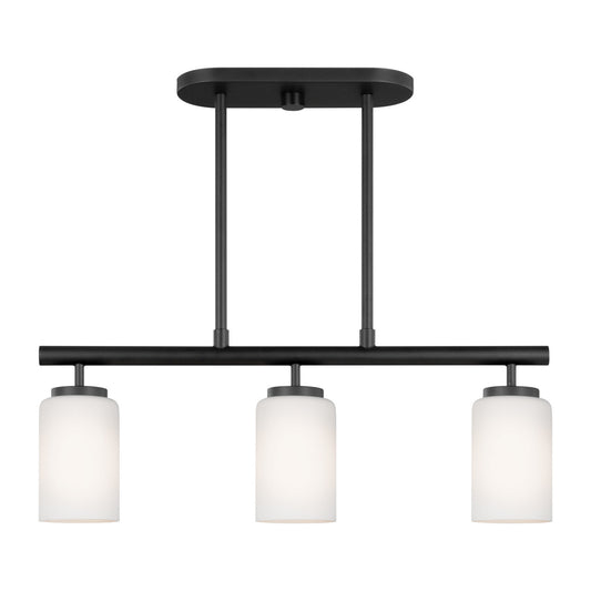 Oslo Three Light Island Pendant in Midnight Black