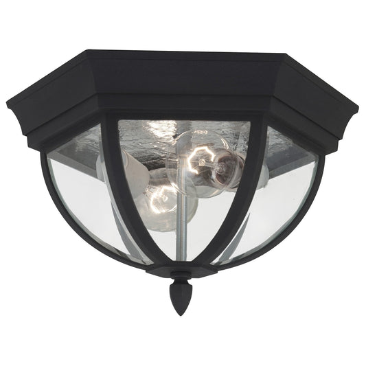 Wynfield Two Light Outdoor Flush Mount in Black