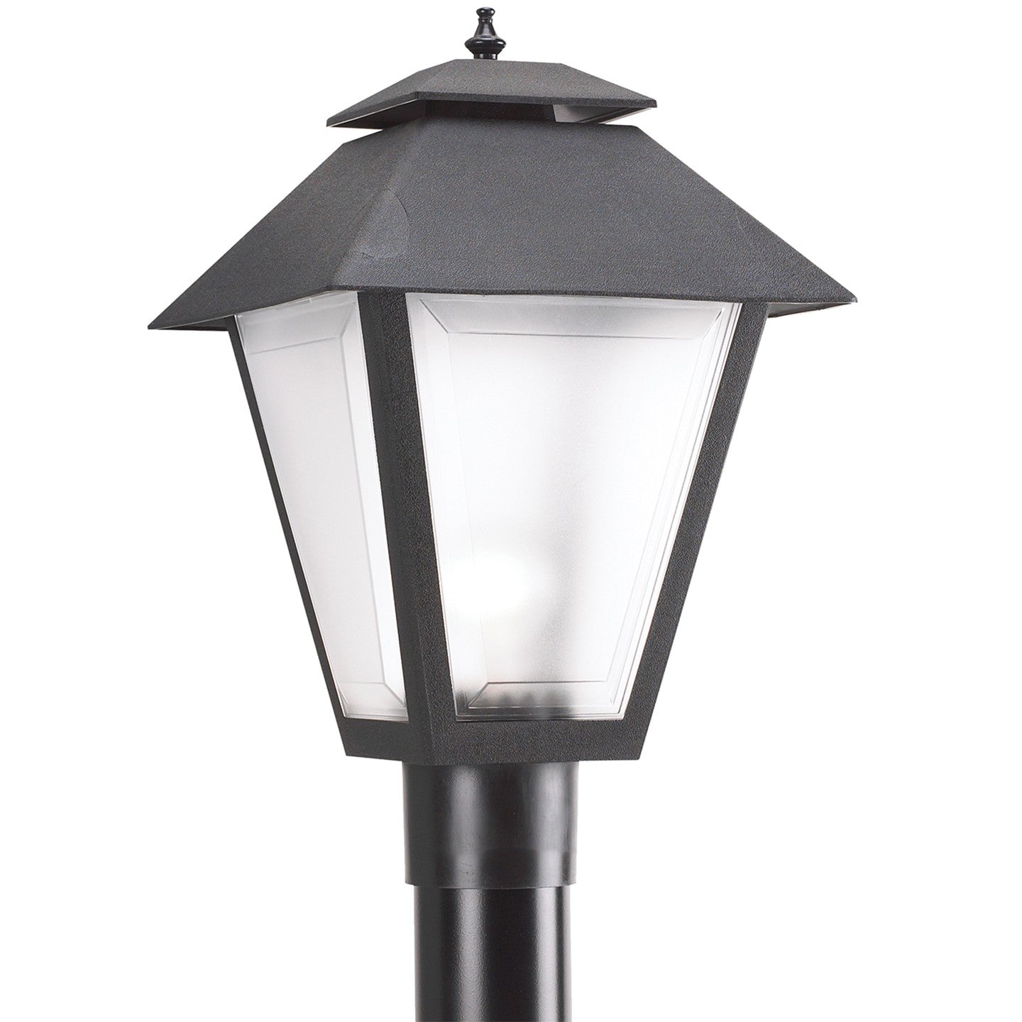 Polycarbonate Outdoor One Light Outdoor Post Lantern in Black