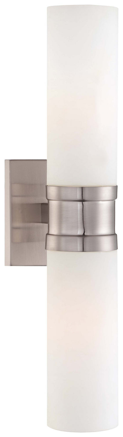 Two Light Wall Sconce in Brushed Nickel