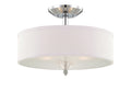 Palatial Three Light Semi-Flush Mount in Chrome