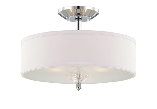 Palatial Three Light Semi-Flush Mount in Chrome