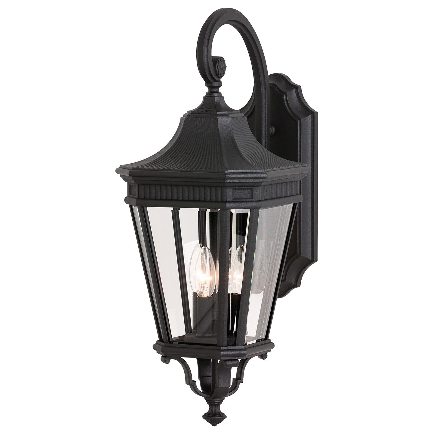 Cotswold Lane Three Light Outdoor Fixture in Black