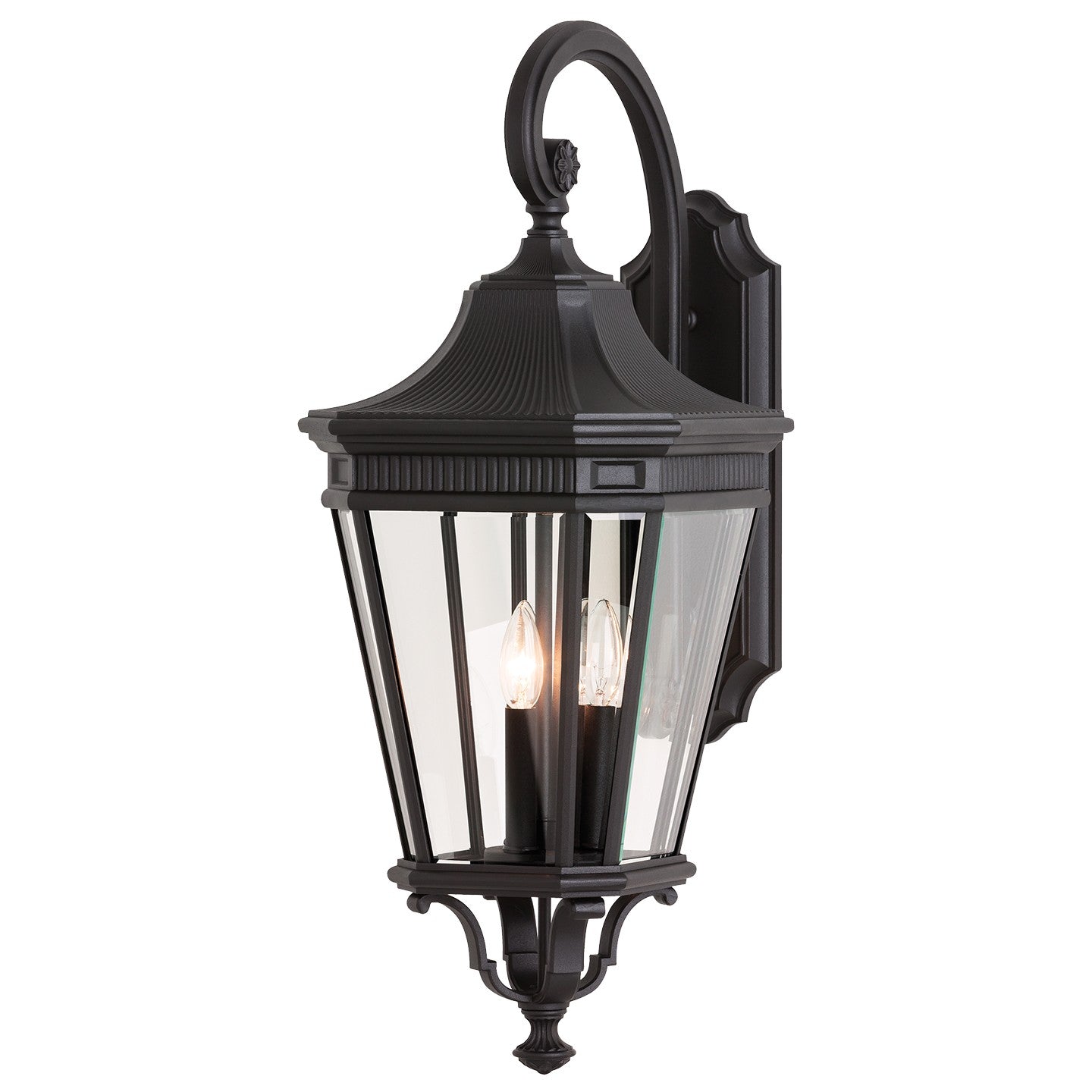 Cotswold Lane Three Light Outdoor Fixture in Black