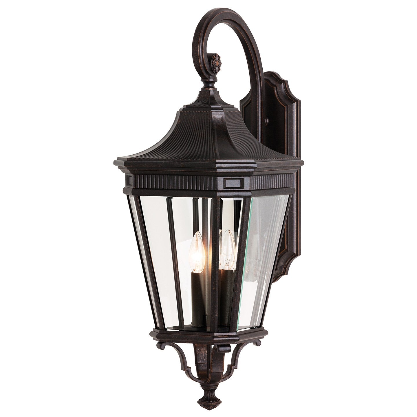 Cotswold Lane Three Light Outdoor Fixture in Grecian Bronze
