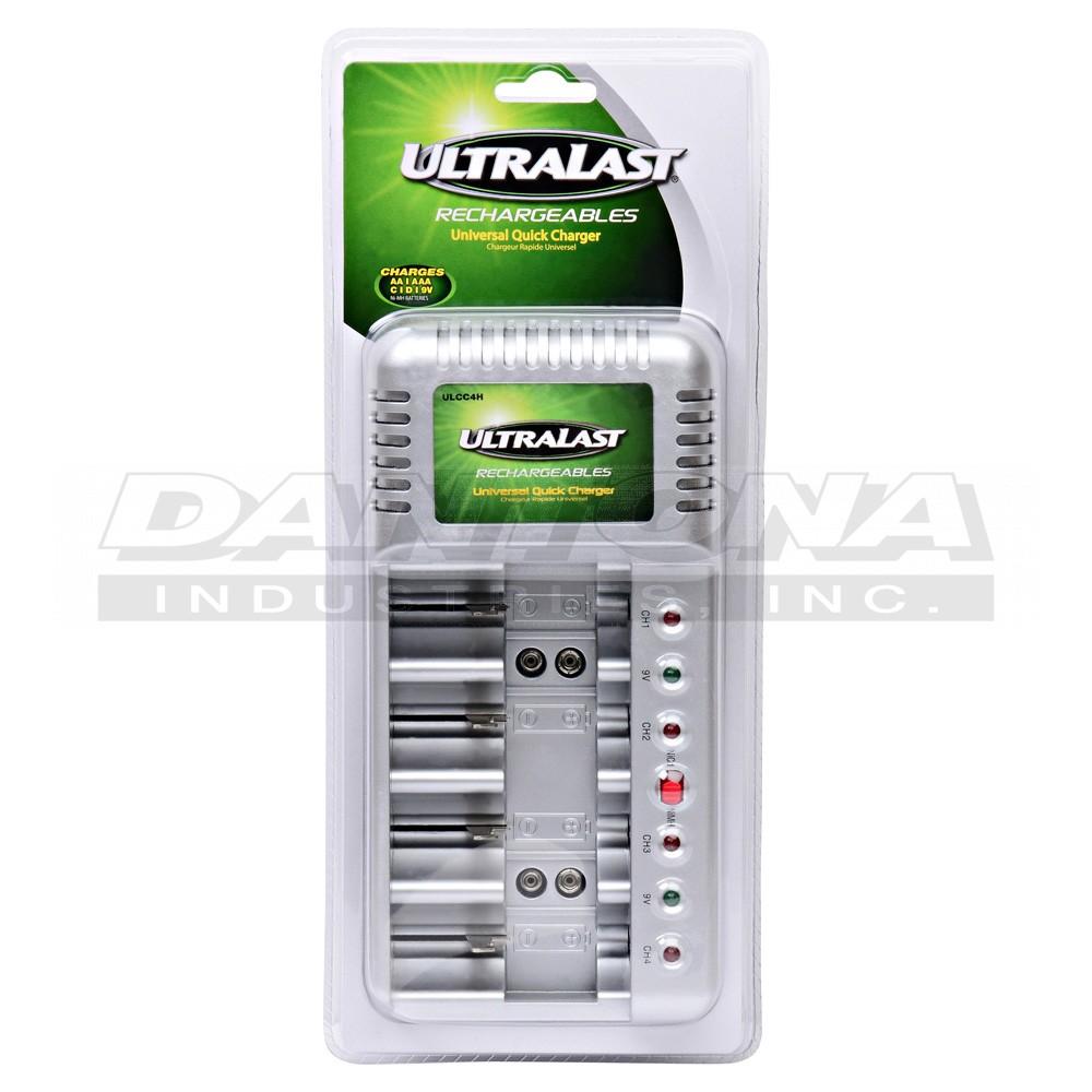 Ultralast 4 slot universal charger for AA, AAA, C, D, and 9v