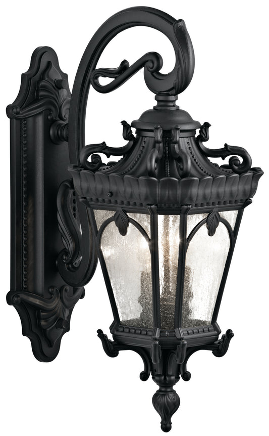 Tournai Two Light Outdoor Wall Mount in Textured Black
