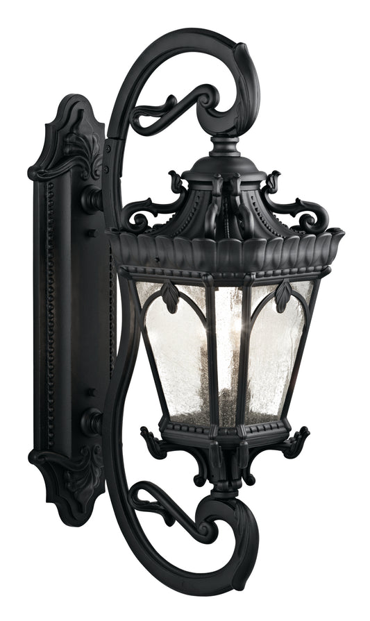 Tournai Four Light Outdoor Wall Mount in Textured Black