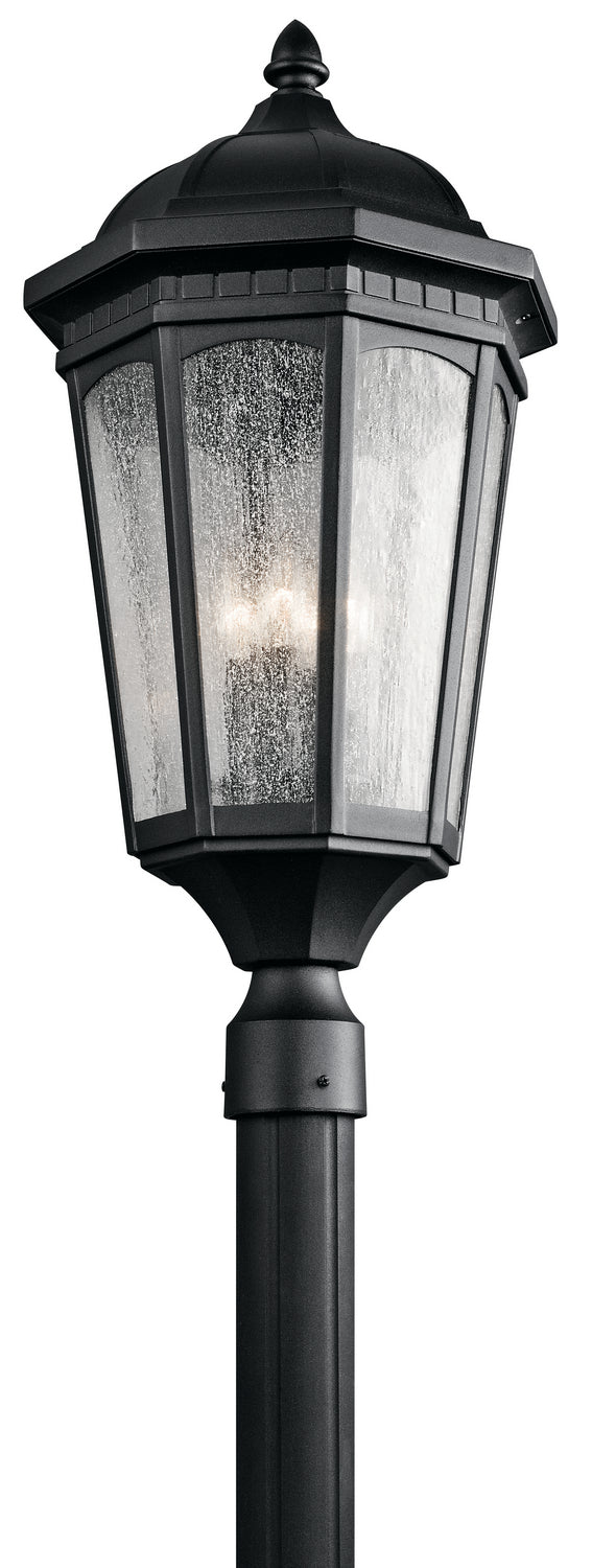 Courtyard Three Light Outdoor Post Mount in Textured Black