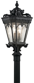 Tournai Four Light Outdoor Post Mount in Textured Black