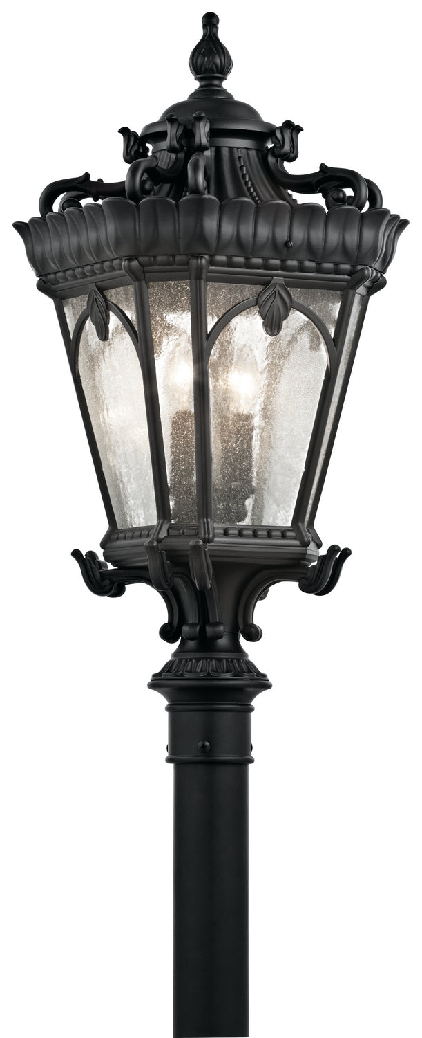 Tournai Four Light Outdoor Post Mount in Textured Black