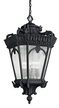 Tournai Four Light Outdoor Pendant in Textured Black