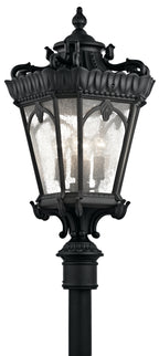 Tournai Four Light Outdoor Post Mount in Textured Black