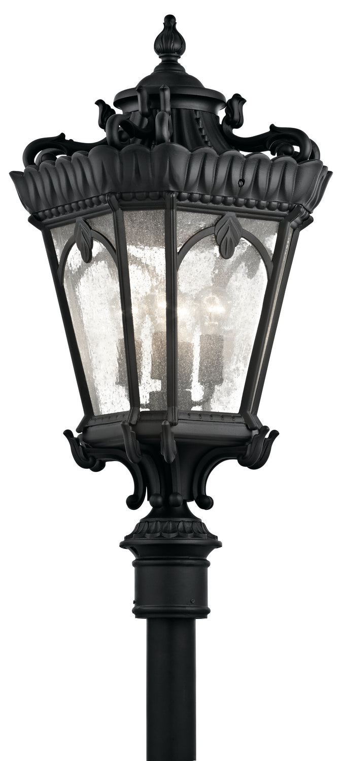 Tournai Four Light Outdoor Post Mount in Textured Black