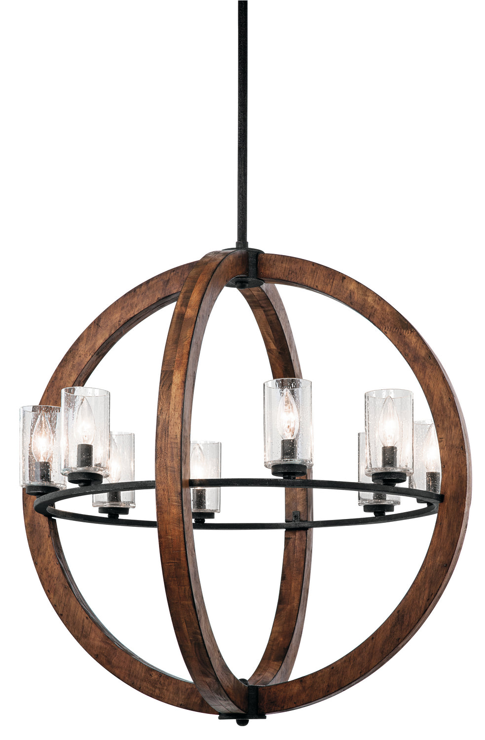 Grand Bank Eight Light Chandelier in Auburn Stained