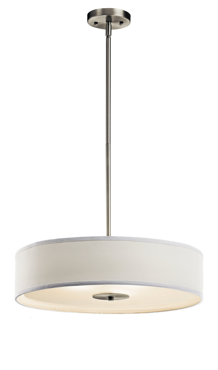 Three Light Pendant/Semi Flush in Brushed Nickel