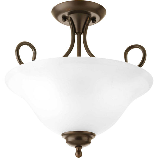 Melon Two Light Semi-Flush Mount in Antique Bronze
