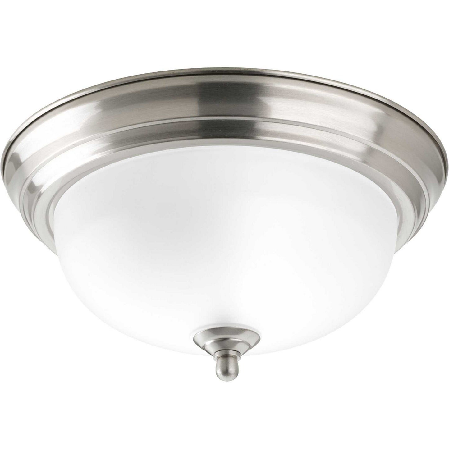 Dome Glass - Etched One Light Flush Mount in Brushed Nickel