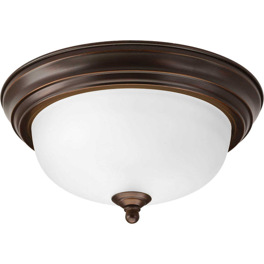 Dome Glass - Etched One Light Flush Mount in Antique Bronze