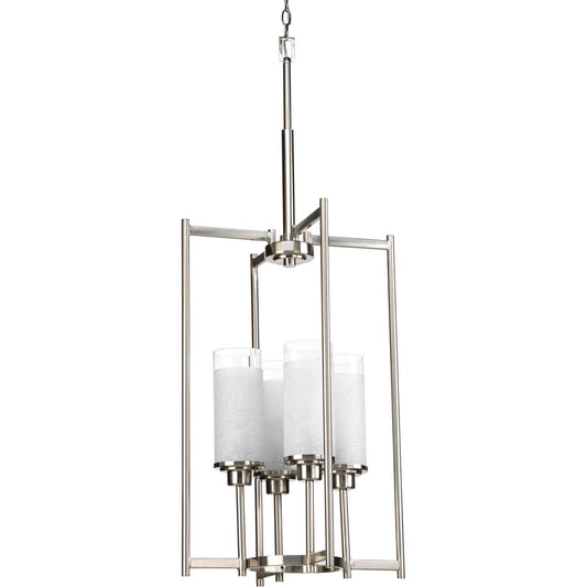 Alexa Four Light Foyer Pendant in Brushed Nickel