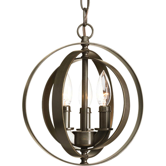 Equinox Three Light Pendant in Antique Bronze