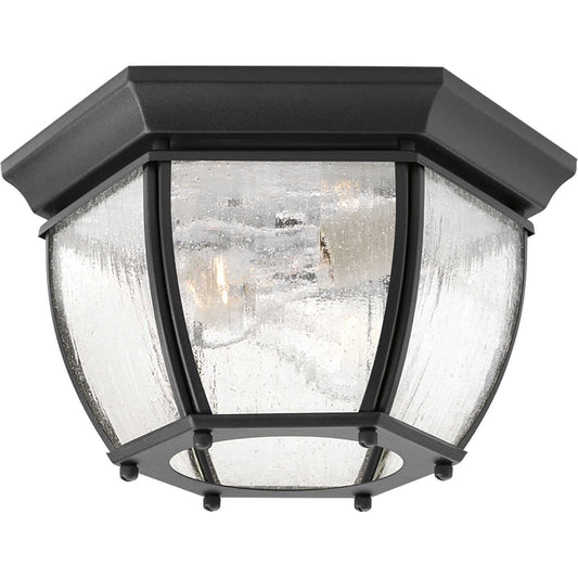 Roman Coach Two Light Flush Mount in Black