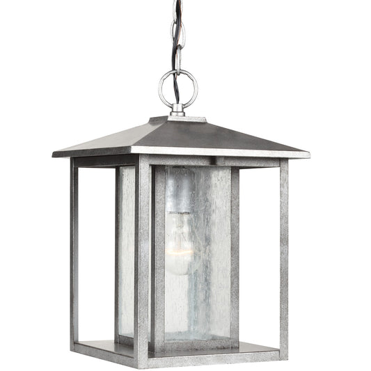 Hunnington One Light Outdoor Pendant in Weathered Pewter
