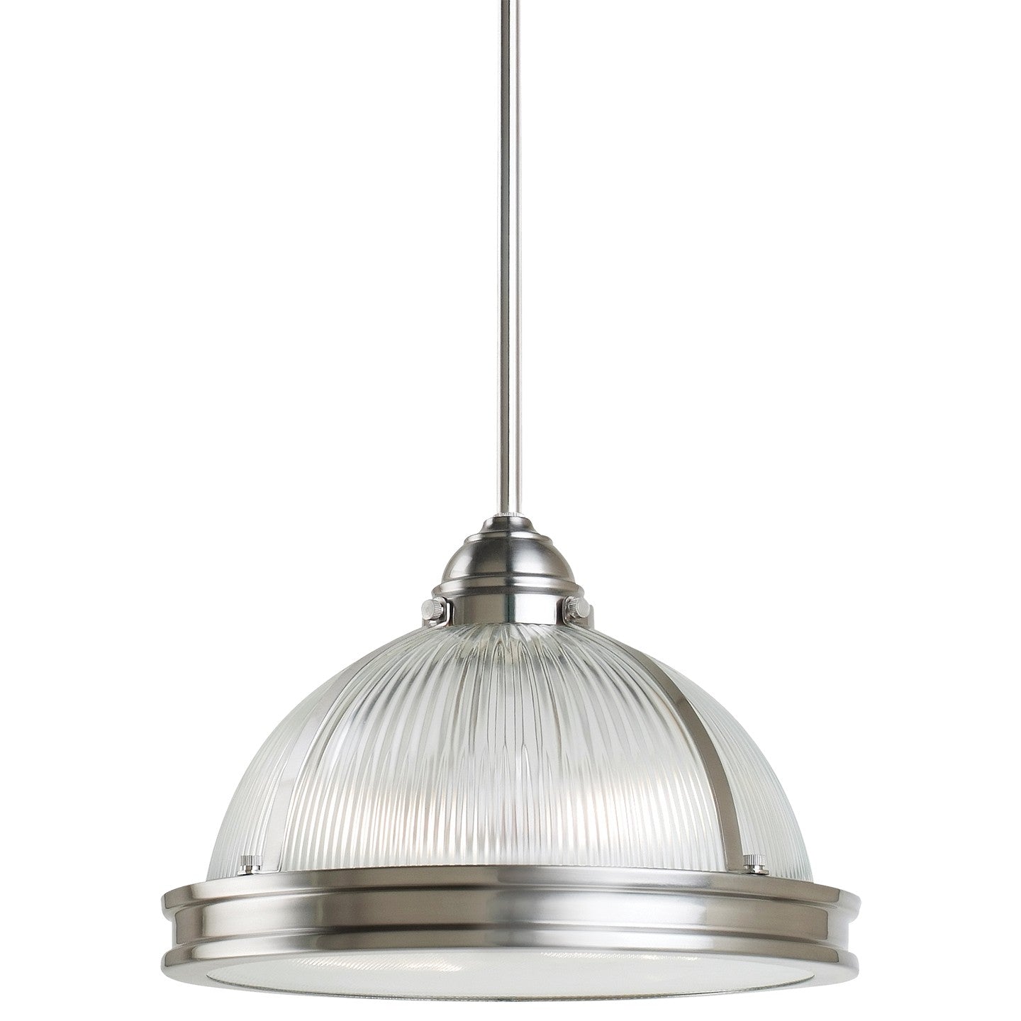 Pratt Street Prismatic Two Light Pendant in Brushed Nickel