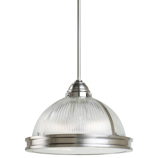 Pratt Street Prismatic Two Light Pendant in Brushed Nickel