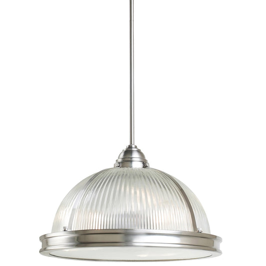 Pratt Street Prismatic Three Light Pendant in Brushed Nickel